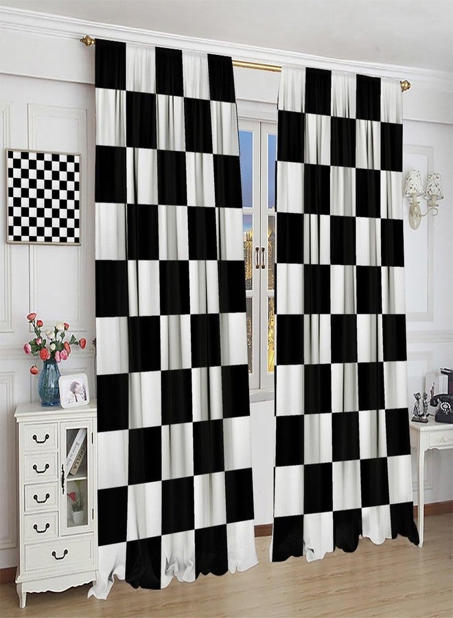 YCness Racing Curtains for Teens Games Room Decor Black White Checkered Flag Art Printed Window Drapes for Kids Bedroom Living Room Nursery Decor Fabric 2 Panel 42x45 Inch 30% Shading Rate - Image 5